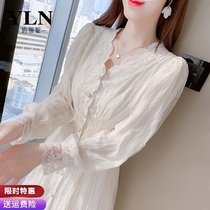 Early autumn chiffon dress dress womens spring and autumn clothes 2021 New French knee fashion temperament base skirt
