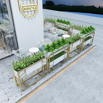 Wrought iron flower box Outdoor combination flower bed Sales department Commercial street outdoor fence partition screen Indoor flower rack flower trough