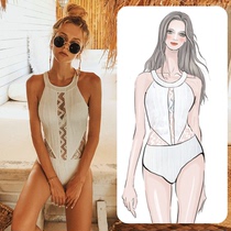 Swimsuit Women's Siamese Triangle ins Sexy Lace Cover Belly Slim Small Chest Gather Hot Spring Swimsuit