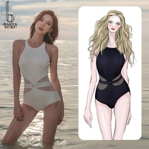Korea ins style swimsuit women 2021 New Fashion explosive sexy one-piece bikini cover belly thin swimsuit