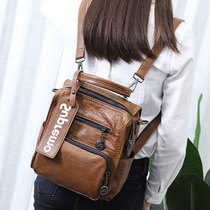 Shoulder bag Womens Small bag leather soft leather multifunctional three-purpose shoulder portable shoulder bag leisure simple travel backpack