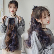 On the lime-fake high ponytail simulation hair female long curly hair hair hair wig braid natural strap Net Red