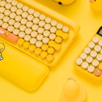 Luo Fei little yellow duck mouse Mechanical keyboard rechargeable wireless Bluetooth for mobile phone Apple ipad tablet
