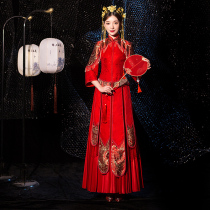 Xiuhe dress bride 2021 new dragon and phoenix coat wedding Chinese wedding dress toast dress ancient costume wedding dress thin female