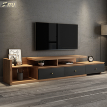 Nordic TV cabinet coffee table combination set modern simple floor cabinet living room small apartment telescopic ins TV cabinet