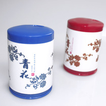 Blue and white imitation porcelain plastic toothpick box toothpick tube Portable plastic toothpick can Household simple toothpick bucket Hotel restaurant