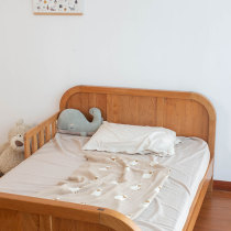 Full solid wood children bed boys and girls Princess Japanese style with guardrail black walnut cherry wood bedroom 1 2 m single bed