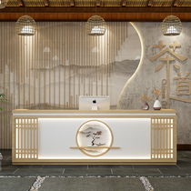 New Chinese style company front desk Picking ear health shop reception desk Beauty hall service desk Retro famous hotel bar cashier