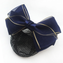 Professional floral headdress female hair stewardess hair accessories nurse silk yarn bow hair net work work hairclip net pocket headwear