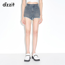 dzzit desu 2021 summer counter new simple blue washed flash denim shorts women 3D2R1321S