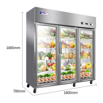 Star BC-1480Y kitchen refrigerator three-door vertical display cabinet refrigerated fresh-keeping
