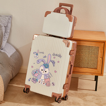 Luggage women small ins Net Red new trolley case 24 password mute universal wheel leather box strong 20 inches