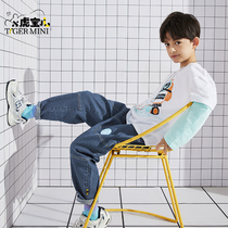 Small tiger baby boy clothes boy jeans 2022 spring autumn new children loose pants CUHK Scout cool and handsome