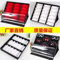 18-grid glasses storage box multi-grid glasses display box cabinet desktop sun glasses display shelf sunglasses display props