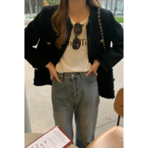 OK good black small fragrant wind coat female 2022 early spring new loose Korean version of high sense Joker short coat