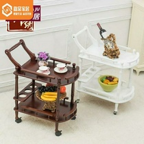 Sprinkle cart Universal solid wood cart Kitchen Hot Pot Beauty Car Restaurant Dining tray Bowls Breakfast of Breakfast Embalming Wood Collection