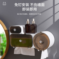 Wallpaper towel box Toilet storage box paper towel storage rack Toilet wall roll paper rack free hole