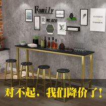 Bar table home wall balcony milk tea shop table and chair tall commercial long bar simple narrow table small bar