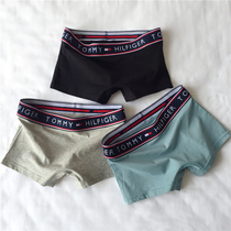 Classic Tri-color Handsome T Underwear Women Les Pure Cotton Wide Side Letters Mid Waist Flat Corner Pants Neutral Teenage Sport Comfort Tide