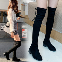 Knee Boots women plus velvet 2021 Winter New High tube autumn winter explosive Martin boots thick legs thin long boots