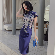 Modified cheongsam 2021 new banquet temperament small man evening dress dress women can usually wear in summer