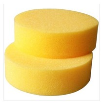 Car waxing sponge high density yellow waxing sponge round waxed cotton one piece