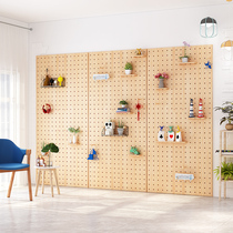 Cave board solid wood partition custom wooden wall living room kitchen wall Nordic storage wall Wall wall rack