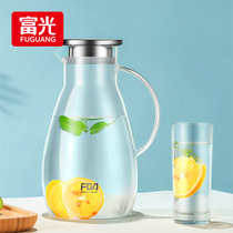 Rich Light Cool Kettle Home Summer Cold Kettle Large Capacity Glass Heat Resistant High Temperature Cool White Open Water Cup Teapot Glossy