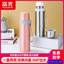 Fujiang thermos cup male and female large capacity childrens water Cup 304 stainless steel portable student cute kettle Cup