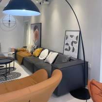 Nordic style disposable technology cloth sofa Italian minimalist large and small apartment living room combination three-person straight sofa