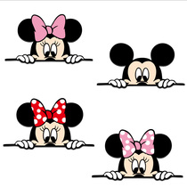  Cartoon Mickey Mouse personality creative car stickers Cute Mickey Minnie peeping side door body window stickers to block scratches