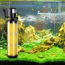 Fish tank filter three-in-one built-in circulating pump upper filter oxygenated water purification pump round silent small submersible pump