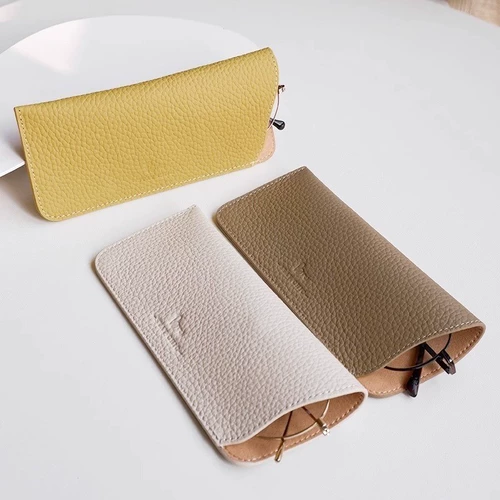 Брендовые японские кожаные очки, портативная сумка-органайзер, воловья кожа, изысканный стиль, из натуральной кожи