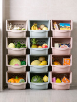 Can be superimposed hollow plastic storage basket kitchen vegetable storage basket toy snack basket storage basket