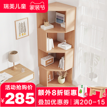 Simple Solid Wood Corner Bookshelves Landing Students Corner Floating Windows Desk Bookcase Combined Living Room Wall Corner Bedroom Shelf