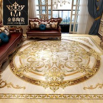 Customized Villa Pluxury tiles gold round ground floor puzzle tiles