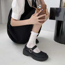 Thick-heeled thick-soled Japanese uniform Mary Jane shoes female jk2021 summer new wild British retro small leather shoes