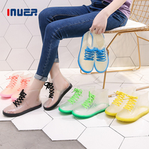 Transparent Rain Shoes Women Fashion style outwear waterproof non-slip short cylinder rubber shoes Jelly Water Shoes Lady Rain Boots Womens Style Shoes