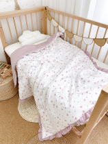Love to the little princess 0-8 years old pastoral flowers baby Children air conditioning by baby Yunrou cotton summer quilt can be washed