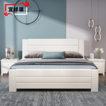 Modern minimalist full solid wood bed White Oak 1 8 m double bed 1 5m1 2 single bed 1 35 master bedroom furniture