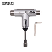 Skateboard T wrench semi-automatic multifunctional wrench SILVER X JUSTICE cooperative skateboard tool