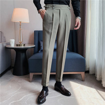 Naples trousers mens spring and autumn high waist Korean straight casual pants mens business dress trousers