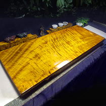 Whole piece of Jinsi Nan Wood tea tray solid wood Tea home special camphor wood kung fu tea set Golden camphor root carving tea table