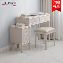 Hongdan American full solid wood telescopic desk 80cm 1 2 meters long Light luxury modern writing desk Study desk Computer desk