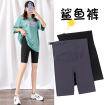 Pregnant women leggings summer thin five-point pants fashion trend mom wear belly shark pants Yoga pregnant pants summer clothes