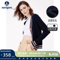 Navigare Italy Small Sailing High End Wool Needles Weasel-shirt Women 2022 new sashimi V collar sweaters