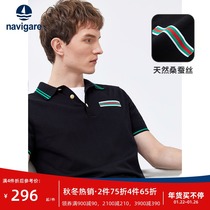 Navigare Italian small sailboat polo shirt short sleeve men's 2022 summer new lapel casual pineapple shirt