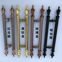 Glass Door Handle Stainless Steel Red Ancient Brass Eurostyle Wood Door Handle Rose Gold Yellow Titanium Gold Gate Pushdoor Armrest