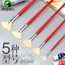 Marley brand bristle crows feet fan-shaped pen fish tail fan pen Gouache oil painting pen Pigment brush gouache pen set Acrylic oil painting hook line stroke brush pen for beginner art exam art students