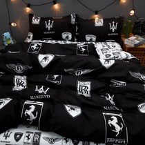 Nordic black and white Tide brand quilt cover single bed set four pieces Net red cover student bedroom bed sheet three sets